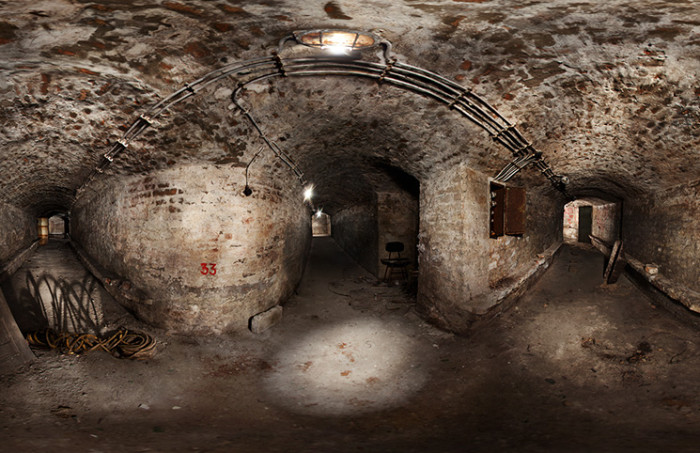 360 view of underground tunnels Tasmjadan, Belgrade