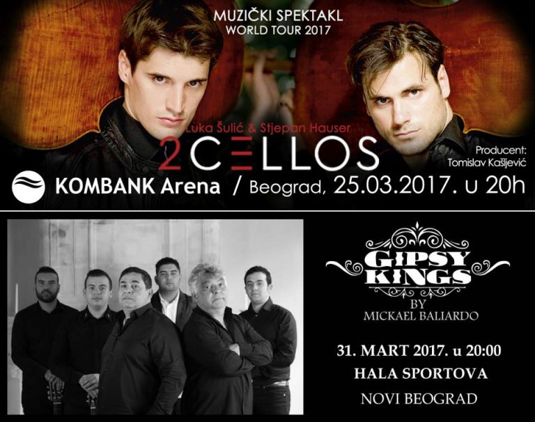 koncert 2 Cellos Gipsy Kings Beograd blog rentastan apartmani Beograd